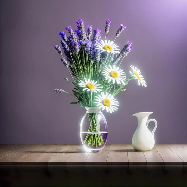 summer fresh flores de verano margaritas y lavanda